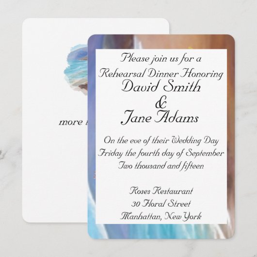 Hochzeitsessen Probe Einladung (Vorne/Hinten)