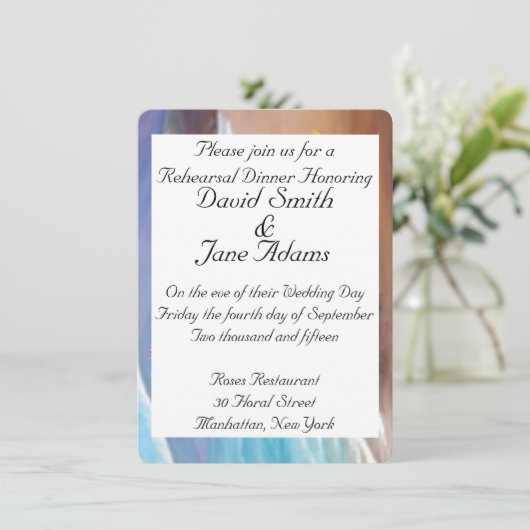 Hochzeitsessen Probe Einladung (Stehend Vorderseite)