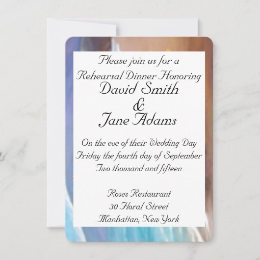 Hochzeitsessen Probe Einladung (Vorderseite)