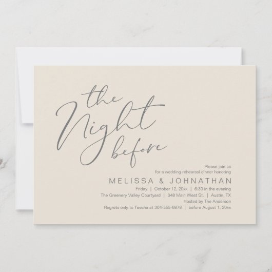 Hochzeitsessen Probe Einladung (Vorderseite)