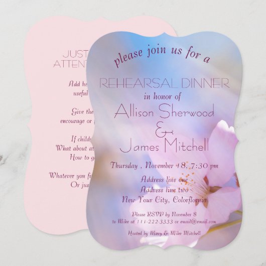 Hochzeitsessen Probe Einladung Kirsche Brauch (Vorne/Hinten)