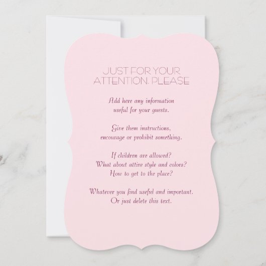 Hochzeitsessen Probe Einladung Kirsche Brauch (Rückseite)