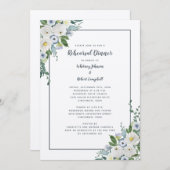 Hochzeitsessen Probe Elegante Florenz Grau Einladung (Vorne/Hinten)