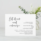 Hochzeitsessen, Probe essen, trinken und Rehearen Einladung (Stehend Vorderseite)