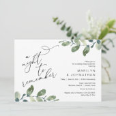 Hochzeitsessen Probe, Eukalyptus-Grüne Einladung (Stehend Vorderseite)