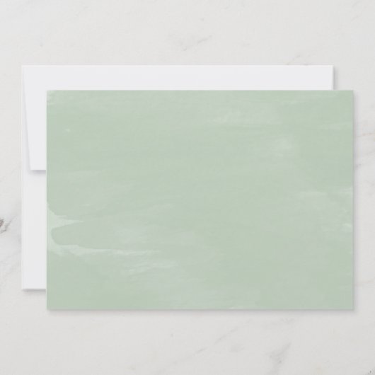 Hochzeitsessen Probe, Eukalyptus-Grüne Einladung (Rückseite)