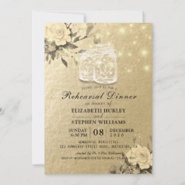 Hochzeitsessen Probe Flora Mason Jar Lights Einladung