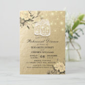 Hochzeitsessen Probe Flora Mason Jar Lights Einladung (Stehend Vorderseite)