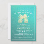 Hochzeitsessen Probe Goldene Ananas Einladung (Vorderseite)