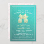 Hochzeitsessen Probe Goldene Ananas Einladung (Vorne/Hinten)