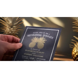 Hochzeitsessen Probe Goldene Ananas Einladung