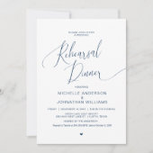 Hochzeitsessen Probe, Moderner Marineblau Einladung (Vorderseite)