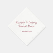Hochzeitsessen Probe Napkins Hashtag Rose Gold Serviette (Ecke)