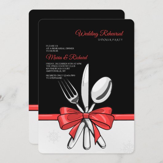 Hochzeitsessen Probe Party Einladungen (Vorne/Hinten)