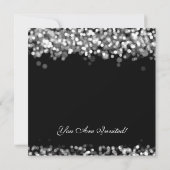 Hochzeitsessen Probe Silber Lights Einladung (Rückseite)