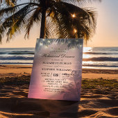 Hochzeitsessen Probe Sommerpalmenbäume Lichter Einladung