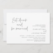 Hochzeitsessen, Probe trinken und verheiratet sein Einladung (Vorderseite)