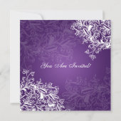 Hochzeitsessen Probe Vintagen Wirbel Lila Einladung (Rückseite)