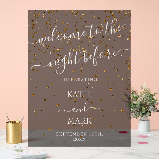 Hochzeitsessen Probe Willkommen Schwarz Mattiert Acrylschild (Hochzeit)