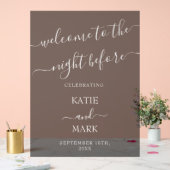 Hochzeitsessen Probe Willkommen Schwarz Mattiert Acrylschild (Hochzeit)