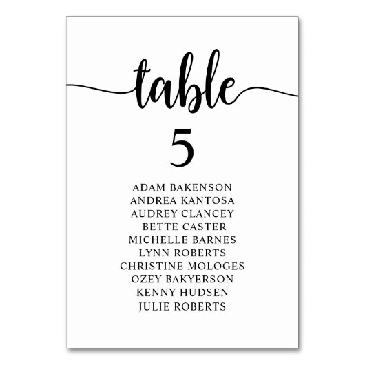 Hochzeitsessen, rustikale Gäste Sitzkarte Tischnummer (Vorderseite)