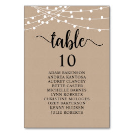 Hochzeitsessen, rustikale Gäste Sitzkarte Tischnummer