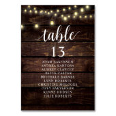 Hochzeitsessen, rustikale Gäste Sitzkarte Tischnummer (Rückseite)