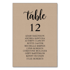 Hochzeitsessen, rustikale Gäste Sitzkarte Tischnummer