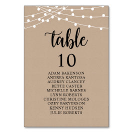 Hochzeitsessen, rustikale Gäste Sitzkarte Tischnummer
