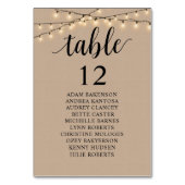 Hochzeitsessen, rustikale Gästekarte Tischnummer (Rückseite)