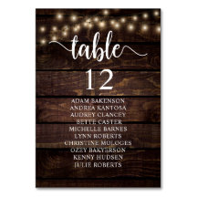 Hochzeitsessen, rustikale Gästekarte
