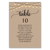 Hochzeitsessen, Rustikale Krawatte Sitzkarte Tischnummer (Rückseite)