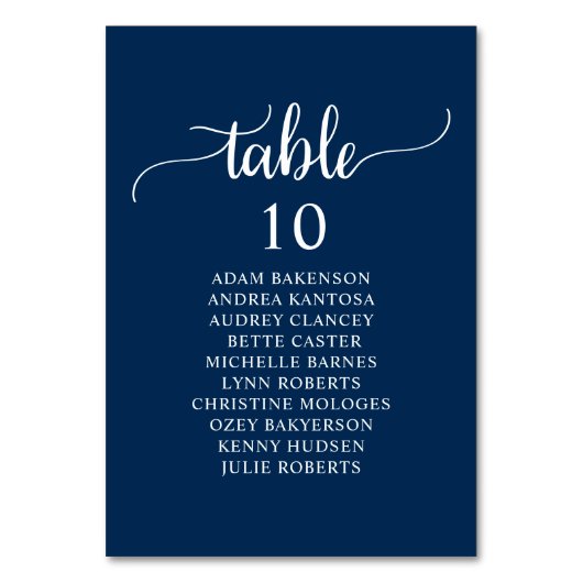 Hochzeitsessen, Seekarte für blaue Gäste Tischnummer (Rückseite)