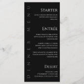 Hochzeitsessen und Bar Menu-Black und Weiß- Menükarte (Vorderseite)
