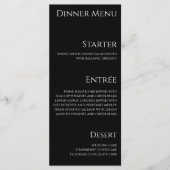 Hochzeitsessen und Bar Menu-Black und Weiß- Menükarte (Vorderseite)