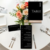 Hochzeitsessen und Bar Menu-Black und Weiß- Menükarte