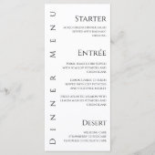 Hochzeitsessen und Bar Menu-Black und Weiß- Menükarte (Vorderseite)