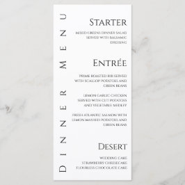 Hochzeitsessen und Bar Menu-Black und Weiß- Menükarte