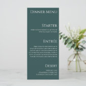 Hochzeitsessen und Bar Menu-Blau und Weiß- Menükarte (Stehend Vorderseite)