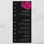 Hochzeitsessen und Bar Menu-Fuchsia Orchids- Menükarte (Vorderseite)