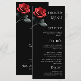 Hochzeitsessen und Bar Menu-Single Rote Rose Menükarte