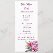 Hochzeitsessen und Bar Menu-Tropical Biss