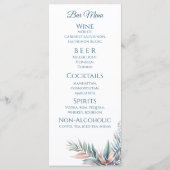 Hochzeitsessen und Bar Menu-Tropical Dream Menükarte (Rückseite)