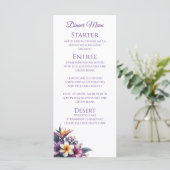 Hochzeitsessen und Bar Menu-Tropical Floral Menükarte (Stehend Vorderseite)