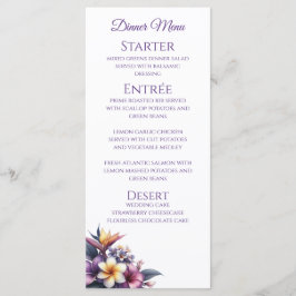 Hochzeitsessen und Bar Menu-Tropical Floral Menükarte
