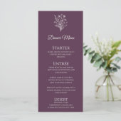 Hochzeitsessen und Bar Menu-Wildblume Elegante Menükarte (Stehend Vorderseite)