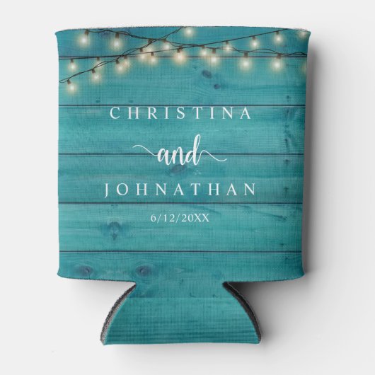 Hochzeitsessen und Party, rustikale Saitenlichter Dosenkühler (Vorderseite)