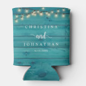 Hochzeitsessen und Party, rustikale Saitenlichter Dosenkühler (Rückseite)