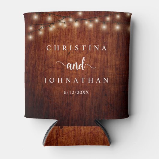 Hochzeitsessen und Party, rustikale Saitenlichter Dosenkühler (Vorderseite)