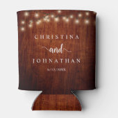 Hochzeitsessen und Party, rustikale Saitenlichter Dosenkühler (Rückseite)